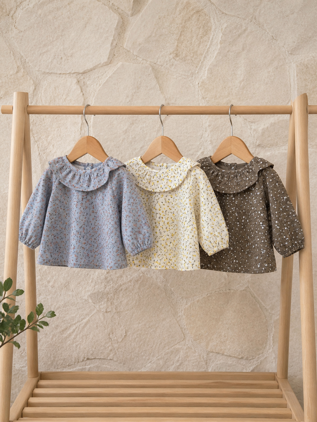 Blue ruffled collar top