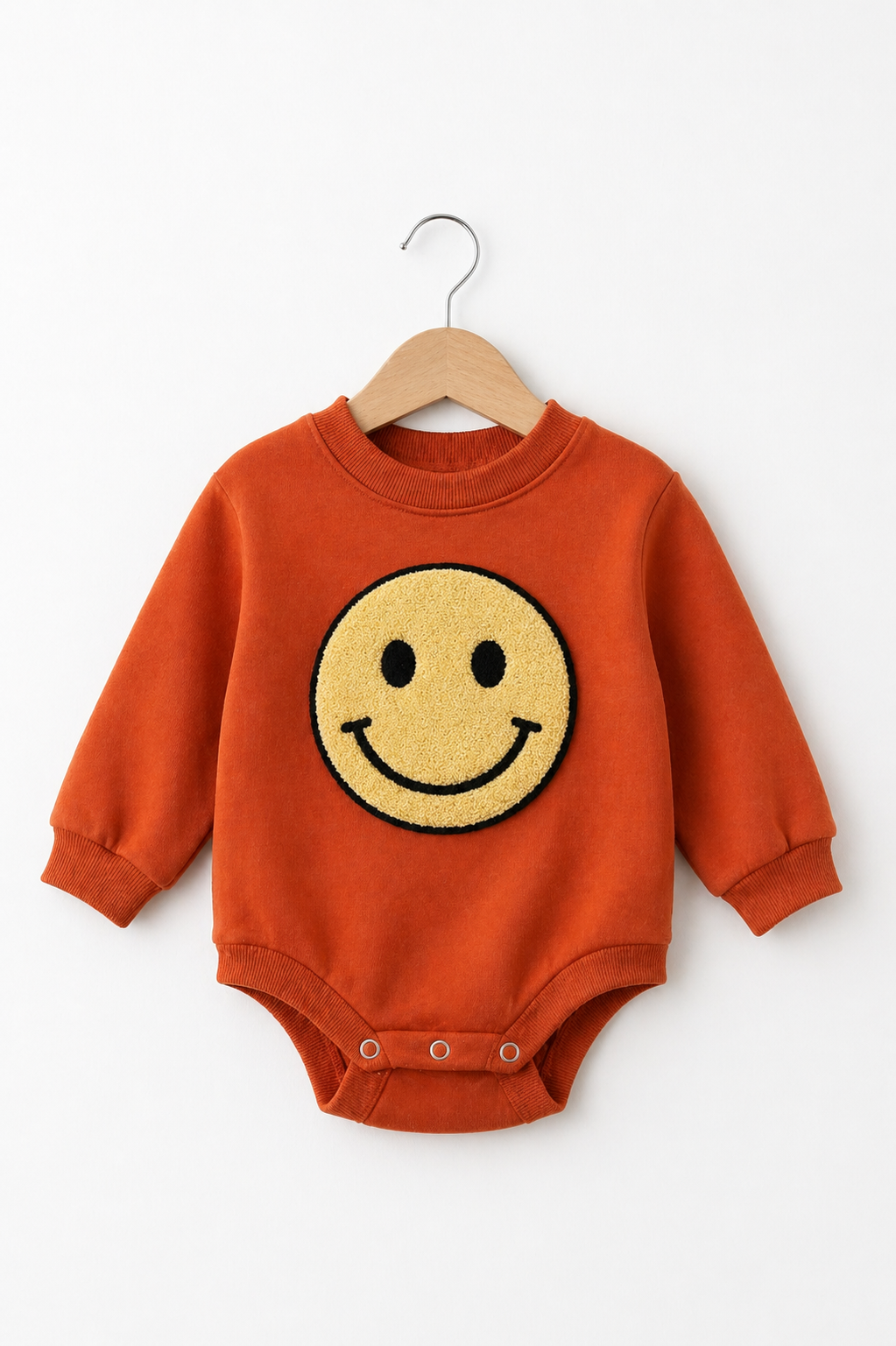 Smiley sweatshirt onesie