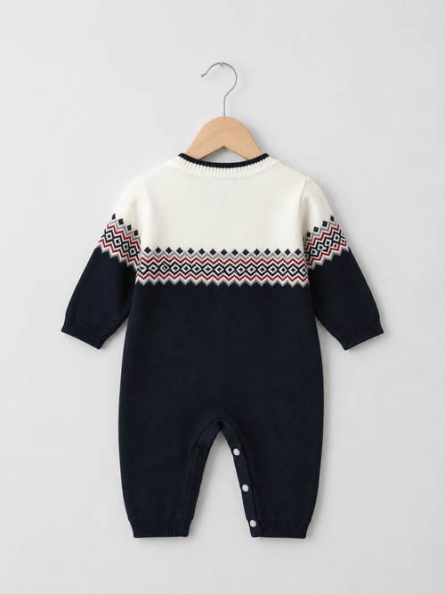 Baby Navy knit romper