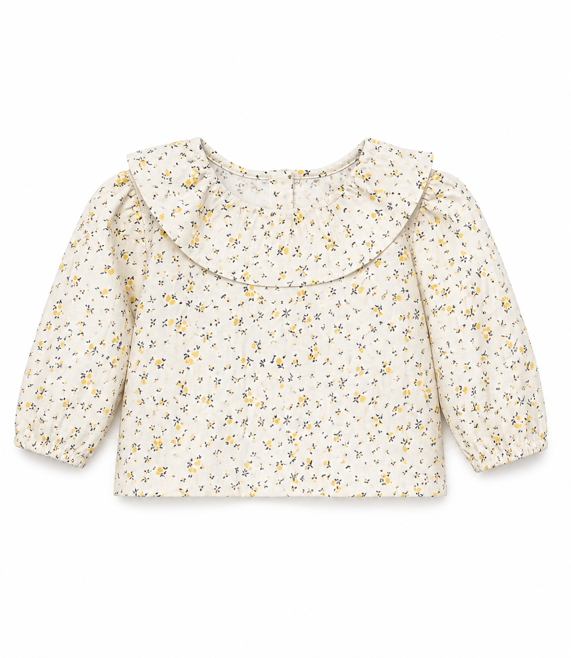 Butter yellow ruffled collar top