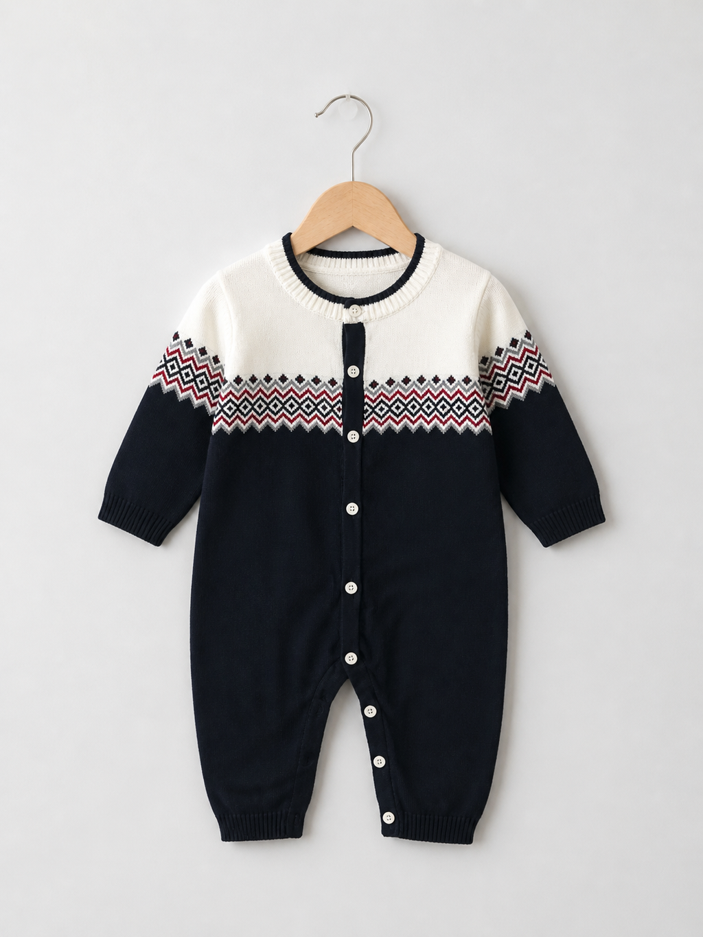 Baby Navy knit romper
