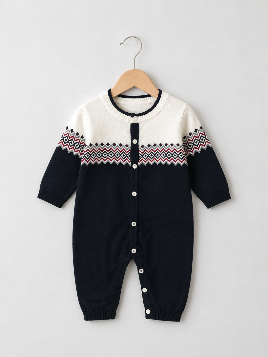 Baby Navy knit romper