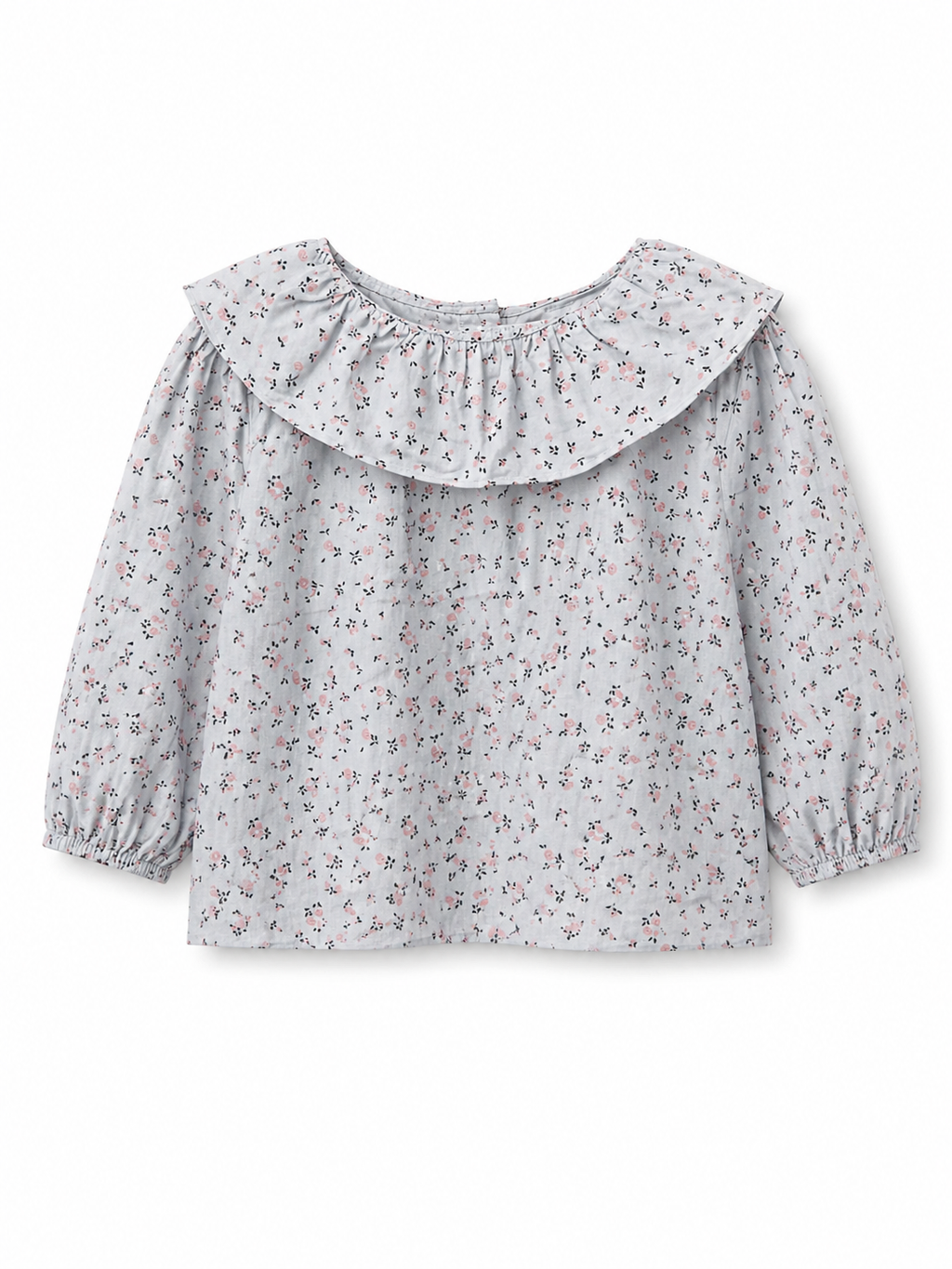 Blue ruffled collar top