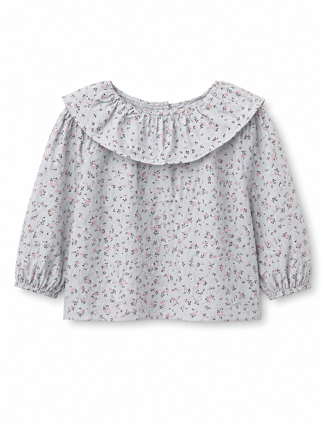 Blue ruffled collar top
